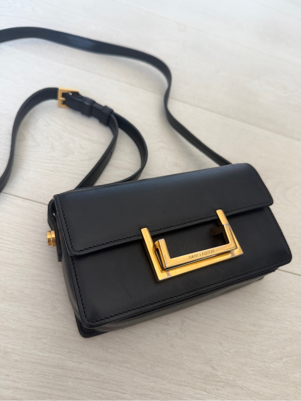 YSL Saint Laurent Black Calfskin Leather Small Lulu Bag Crossbody Bag